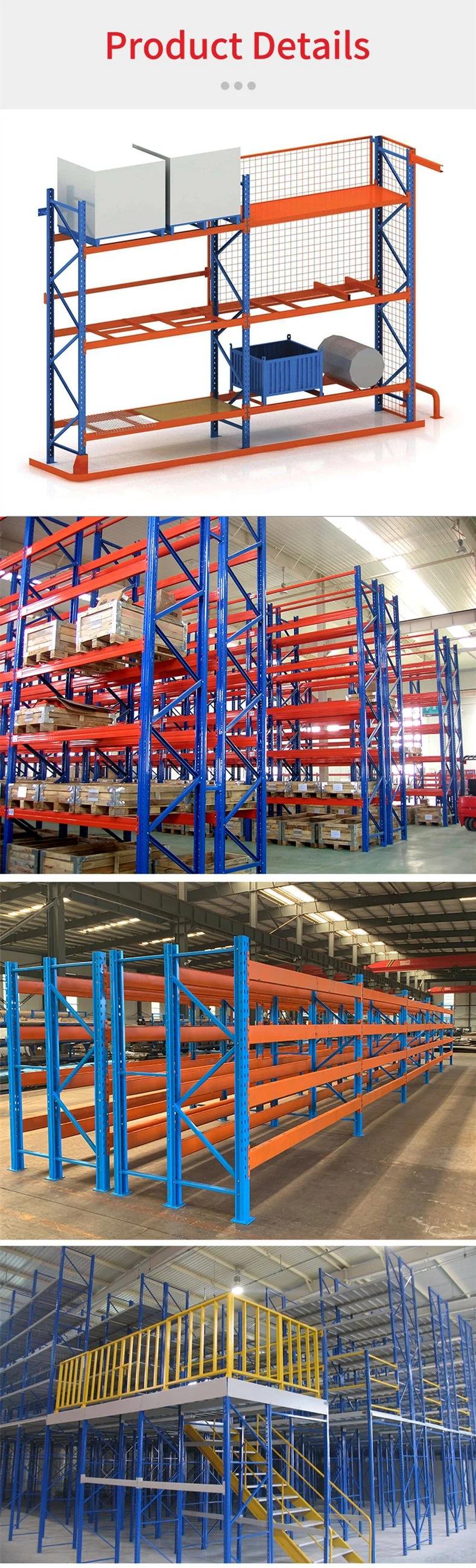 Customized Warehouse Cold Rolled Steel Drive-in Pallet Racking System Rack