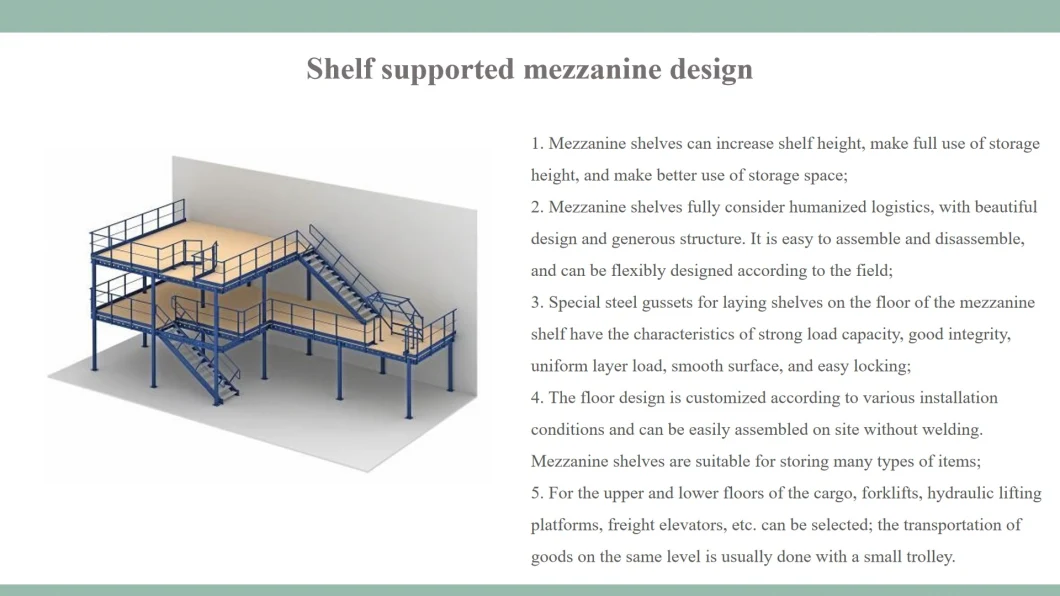 Hottest Heavy Duty Industrial Steel Rack Supported Mezzanine for Warehouse Storage Rack/Shelf System.