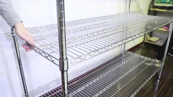 China Manufacturer 5 Tier Commercial Heavy Duty Chrome Steel Wire Shelving Storage Metal Rack