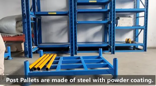 Customized Warehouse Storage Orange Powder Coating Stacking Steel Foldable Metal Adjustable Tire Rack